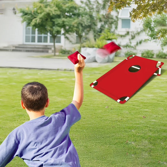 Cornhole Game Set with 12 Bean Bags & Cornhole Boards, Red & Blue Gift Box Set for Backyard, Camping, Beach, Outdoor Gatherings, Indoor Party Games & Yard Games - Perfect Holiday Gift & Party Supply