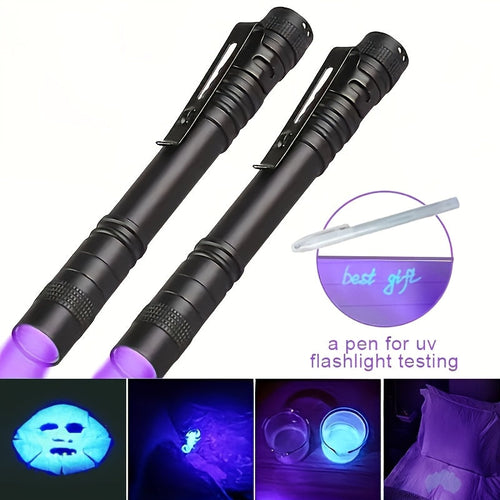 UV Blacklight Flashlight 395nm Portable Ultraviolet Light for Counterfeit Detection Pet Urine Stain Scorpion Hunting Ringworm, Multi-Pack 4/6/8/12pcs, AAA Battery Powered