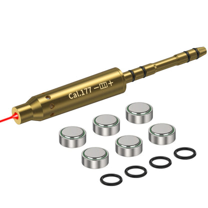 Laser Bore Sighter Multi-Caliber 22LR 223REM 243 9mm 308 30-06 7.62 177 6.5mm 7mm 25 27 Crossbow – Muzzle End Barrel Boresight Scope Zeroing Kit with 6 Batteries & 5 O-Rings 100 Yard Zero