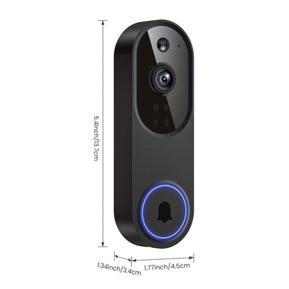 960P Smart Video Doorbell Wireless WiFi Camera – Two-Way Talk, Color Night Vision, AI Person & Vehicle Detection, 2.4G/5G WiFi, 3:4 Full View Screen, Real-Time Remote Monitoring for Home Security