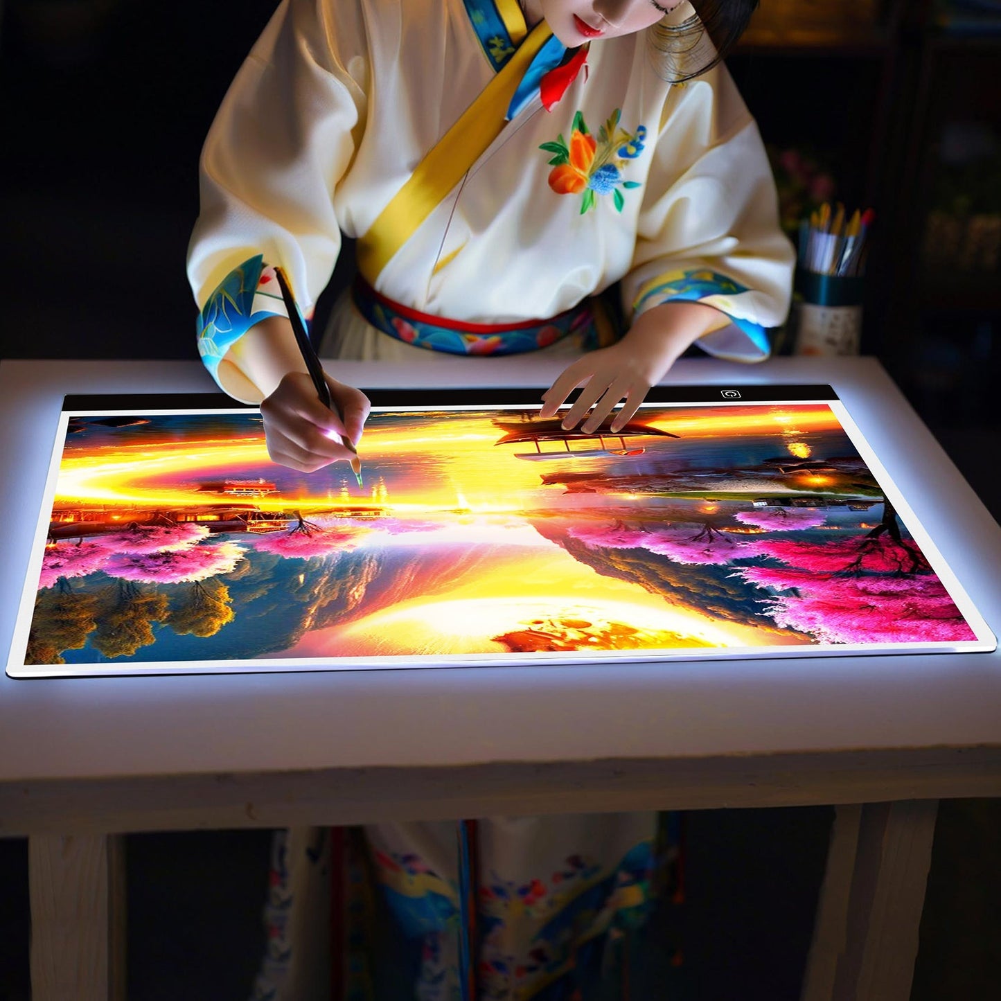 A2 LED Light Box Tracing Board – Dimmable Touch Control Ultra-Thin Light Pad for Diamond Painting, Sketching, Animation, Tattoo Transfer & Streaming, USB Powered, Eye-Care LEDs, Mac/PC Compatible | Velora