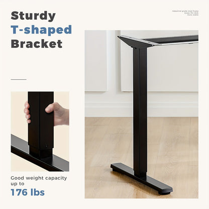 63 Inch Electric Standing Desk – Height Adjustable Sit-Stand PC Workstation with Wood Desktop, Home Office, Bedroom & Gaming Room Computer Work Table for Small Spaces