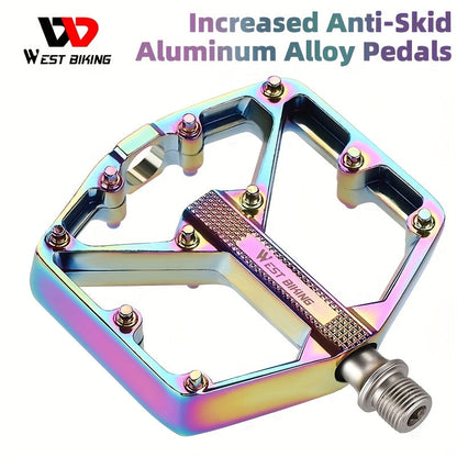 Aluminum Alloy Bike Pedals 3 Bearings Non-Slip Lightweight Bicycle Pedals with Hexagonal Sleeve for Mountain Bikes & Road Bikes – Easy Install, Durable Multi-Color Cycling Accessories, 1 Pair