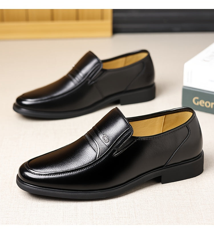 Men's Oxford Dress Shoes Formal Slip-On Business Loafers High Quality Fashion Leather Look Footwear for Men Extra Large Sizes US 7-13 Black