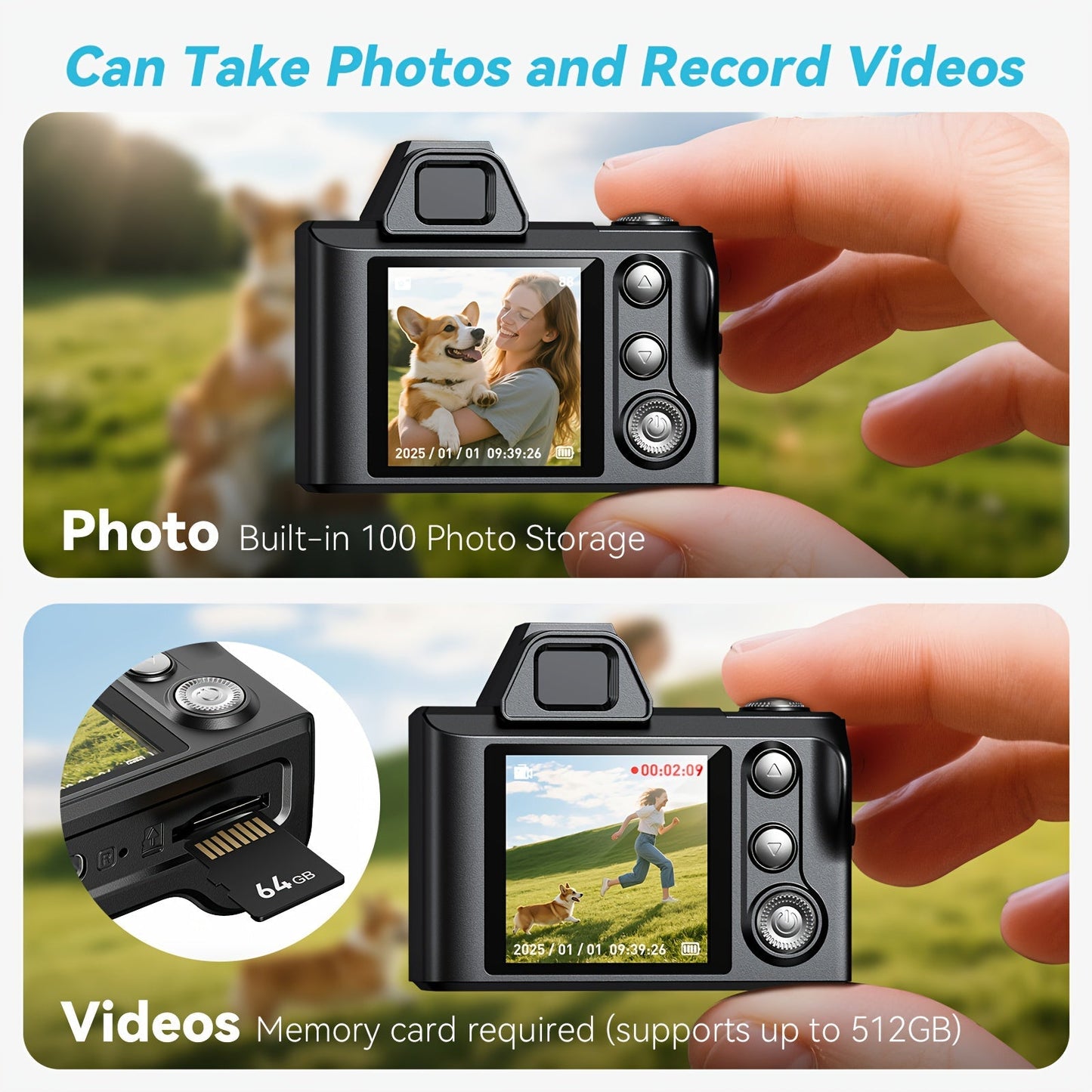 Mini Keychain Camera 1080P HD 2MP with 64GB Memory Card – Compact Portable Thumb-Sized Camcorder, Micro Pocket Camera, Great Gift for Girlfriend, Boyfriend, Travelers & Kids