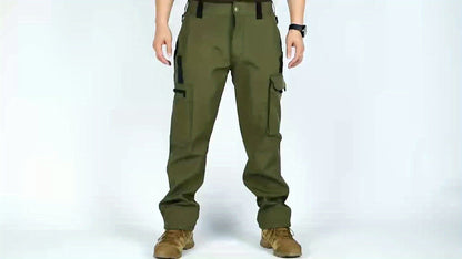 Men's Tactical Winter Pants Heavy-Duty Thickened Insulated Work Pants, 300g/m² 100% Polyester MOLLE System Multi-Pocket Baggy Snow Pants for Hiking Hunting Construction Outdoor