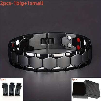 Men's Titanium Steel Spherical Magnetic Bracelet – Stylish Minimalist Wristband for Men, Perfect Father's Day Gift in Black Silver Gold