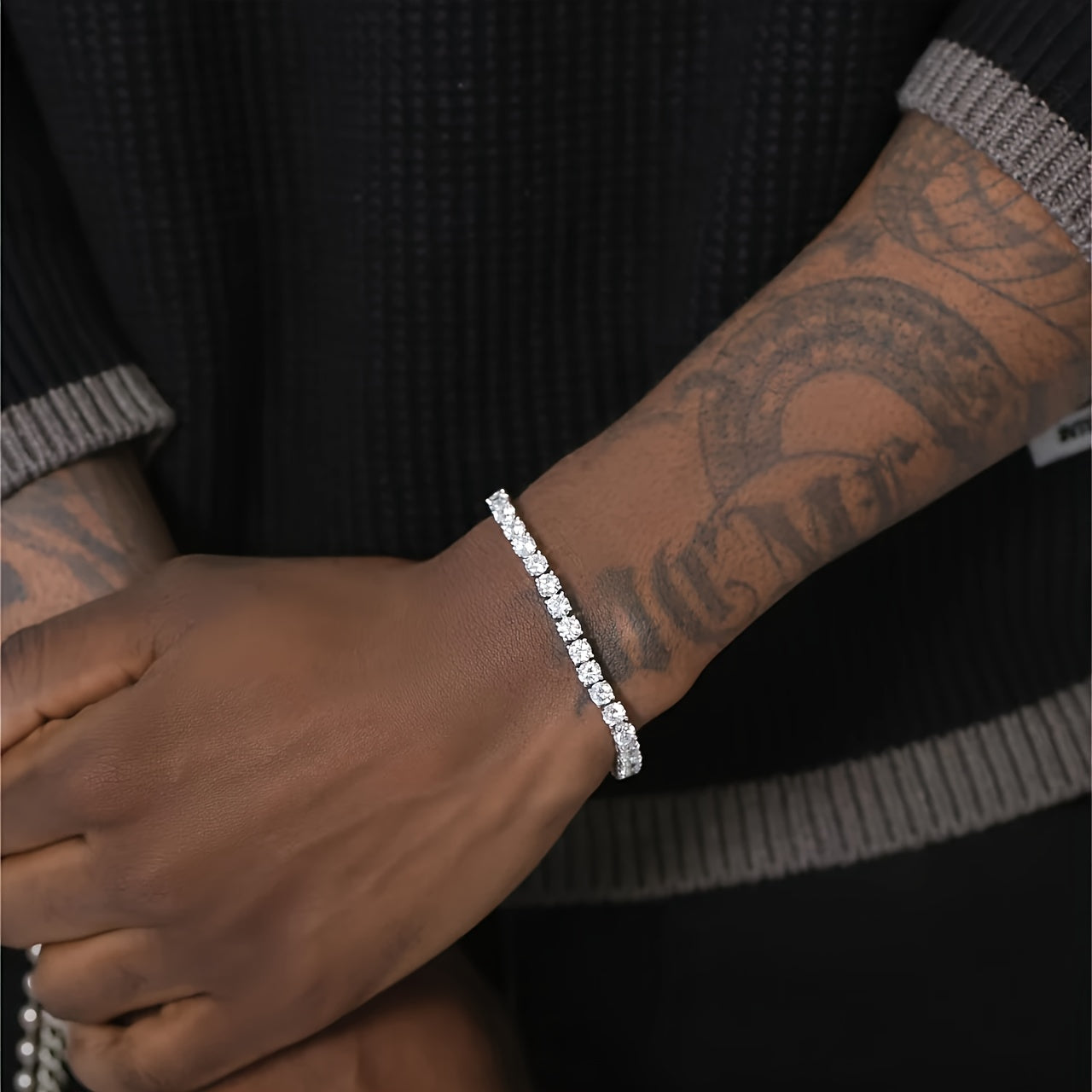925 Sterling Silver 5mm Moissanite Tennis Bracelet – Sparkling Lab Diamond Hip Hop Luxury Jewelry Gift for Women, Banquet Wedding Anniversary Birthday Christmas Mother's Day