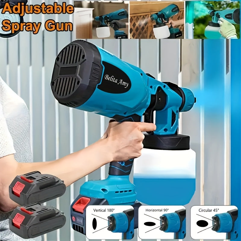HVLP Electric Paint Sprayer Gun – Airless Spray Gun with 3 Patterns, 27oz Container, Easy Clean for House, Furniture, Cabinets, Fence, Walls, Cars & DIY Projects