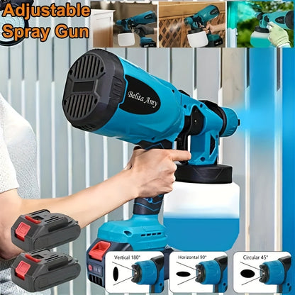 HVLP Electric Paint Sprayer Gun – Airless Spray Gun with 3 Patterns, 27oz Container, Easy Clean for House, Furniture, Cabinets, Fence, Walls, Cars & DIY Projects