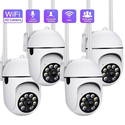 4-Pack Y05S 1080P 5G WiFi Security Camera – AI Motion Tracking 360° PTZ Color Night Vision Two-Way Audio Spotlight & Alarm IP54, Cloud & SD Card Storage, Indoor Outdoor Home Security Monitoring