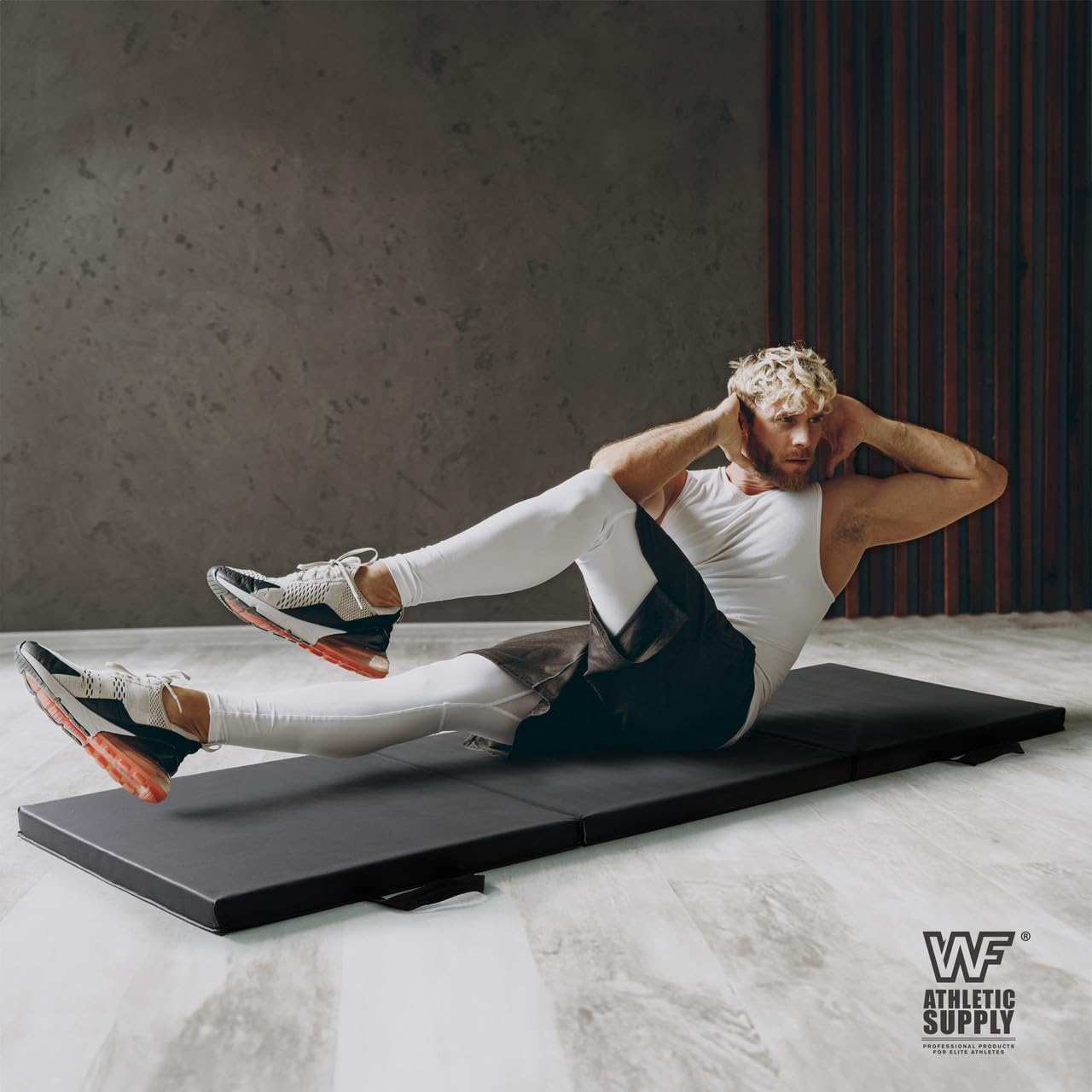 Tri Fold Folding Exercise Mat 1.5" Thick with Carrying Handles - High Density Foam Foldable Gym Mat for Gymnastics, Yoga, MMA, Core Workouts & Stretching, 72" x 24", Easy Storage & Portable