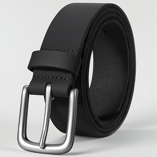 Men's Full Grain Leather Belt with Gift Box - Handmade Casual Everyday Jeans Belt with Stainless Steel Buckle, Durable Black & Brown Dress Belt for Men, Sizes 30-52, Perfect Gift for Him