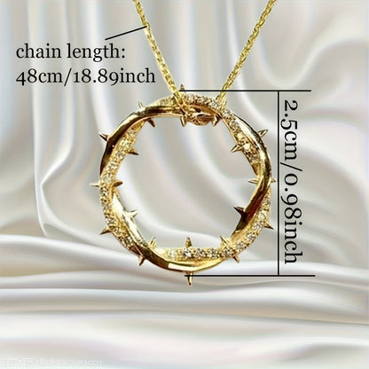 925 Sterling Silver 1-Carat Moissanite Thorn Ring Pendant – Vintage Style Sparkling Gemstone Necklace Charm for Daily Wear & Parties, Gift Box Included, Perfect for Valentine's Day & Holidays