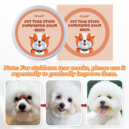Pet Tear Stain Remover Balm for Dogs & Cats – Gentle Non-Irritating Eye Stain Cleaner, Safe for Sensitive Eye Area, Easy to Apply, 30g Compact Size