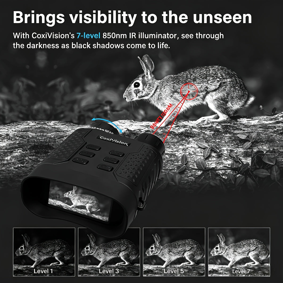 4K Night Vision Goggles for Adults 48MP Camera 3.1 Inch Screen 4400mAh Rechargeable Battery 7-Level IR Adjustment 100% Darkness View 4K Video 64GB Card for Hunting Security Camping 25mm 50mm