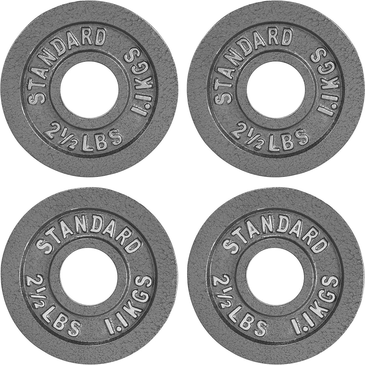Cast Iron Weight Plates 2-Inch Olympic Solid Baked Enamel for Strength Training Powerlifting Bodybuilding Home Gym Barbell – 2.5 5 10 25 45 100LB CAPHAUS