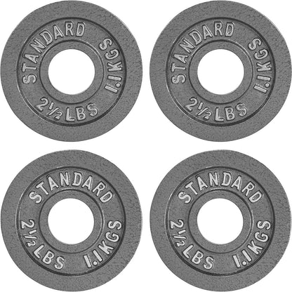 Cast Iron Weight Plates 2-Inch Olympic Solid Baked Enamel for Strength Training Powerlifting Bodybuilding Home Gym Barbell – 2.5 5 10 25 45 100LB CAPHAUS