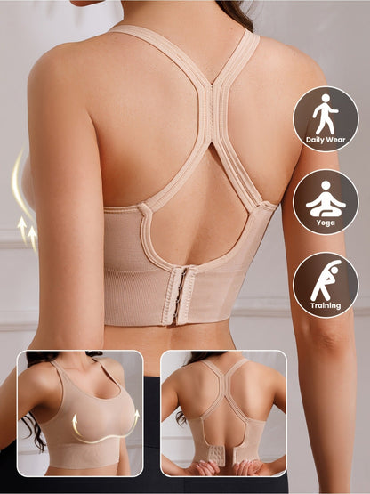 Women's X-Back Sports Bra 5-Pack – Wire-Free with Removable Pads, Breathable Workout Top for Yoga, Gym & Outdoor Activities, Adjustable Straps, Sizes M-XXL, 10 Colors Available