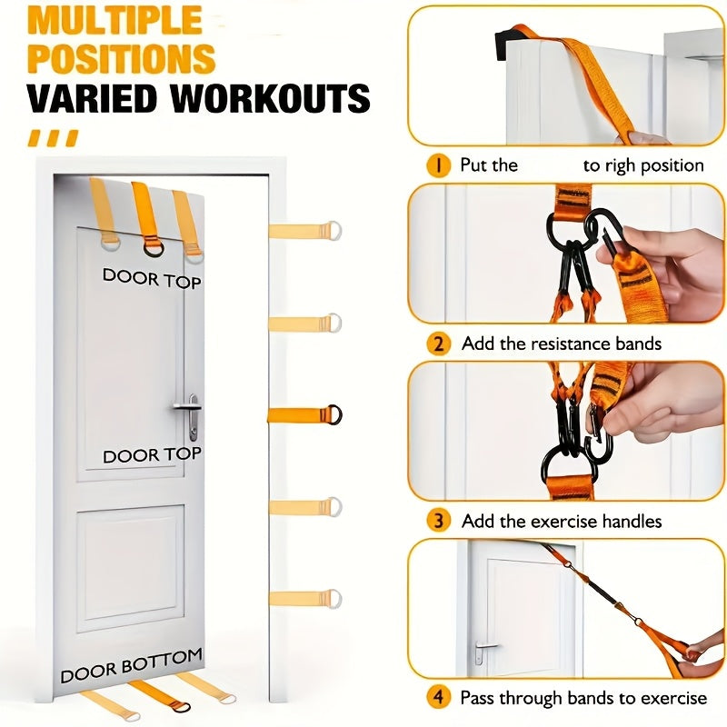 Resistance Bands Set 5pcs Heavy-Duty Latex 225 LBS Capacity – Home Gym Workout Bands with Door Anchor & Handles for Lat Pulldown Shoulder Arm Bicep Curl Face Pull Deltoid Training Men Women
