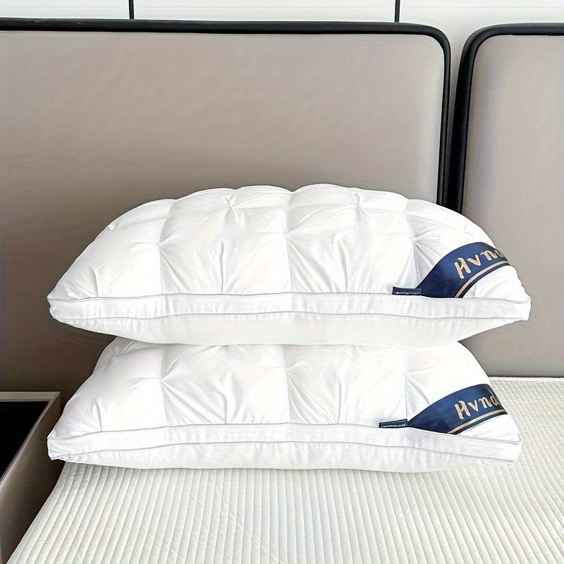 2 Pack Luxury Hotel Quality Bed Pillows Cooling Deep Sleep Neck Support Non-Collapse Hypoallergenic Polyester Fill for All Seasons Queen King Size in White Gray Pink Soft Texture Sleeping Pillow Gift