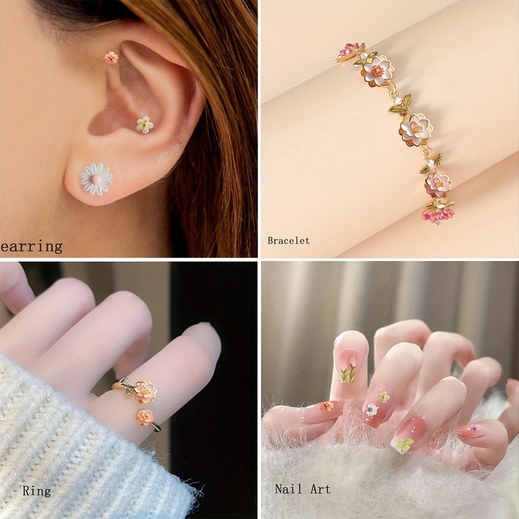 Flower Silicone Resin Molds 6-Piece Set – Jewelry Casting Molds for Earrings, Bracelets, Necklaces & Manicures, Resin Art Craft Tools for DIY Gifts