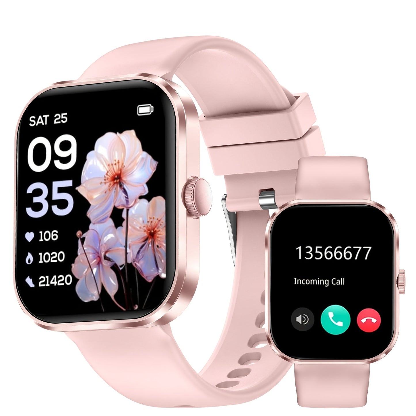 Smart Watch 1.91 Inch AMOLED HD Touchscreen Voice Calling Music Playback Voice Assistant Multiple Sports Modes Compatible with iPhone Android Fitness Tracker Black Pink Yellow Silver
