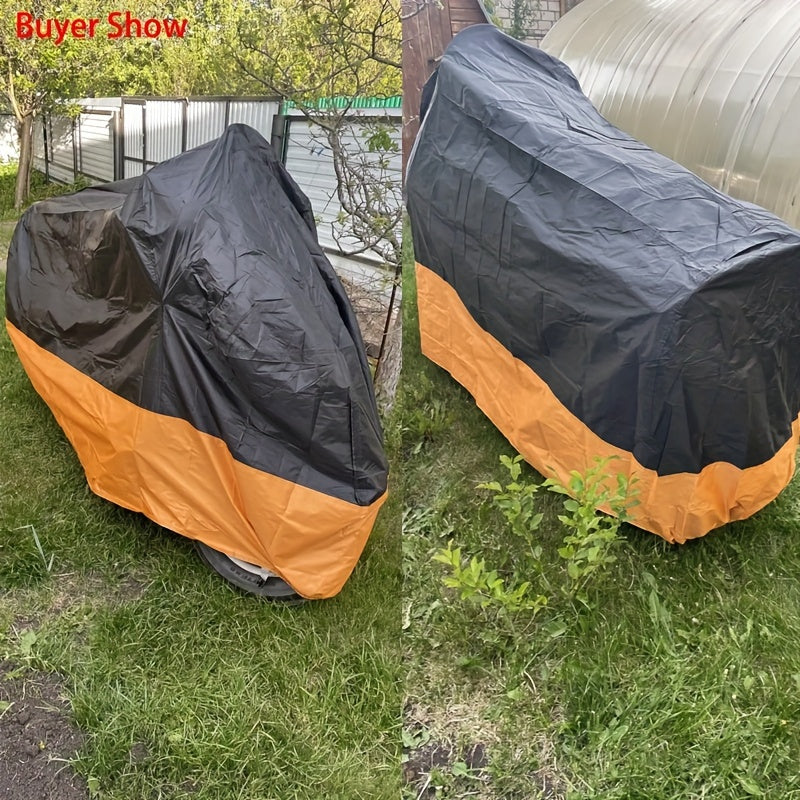 XXXL Waterproof Motorcycle Cover Universal Fit - Heavy Duty All-Weather Protection for Harley Road King, Electra Glide, Street Glide, Honda Goldwing, Yamaha Royal Star & Touring Bikes, 116x43x55 Inch