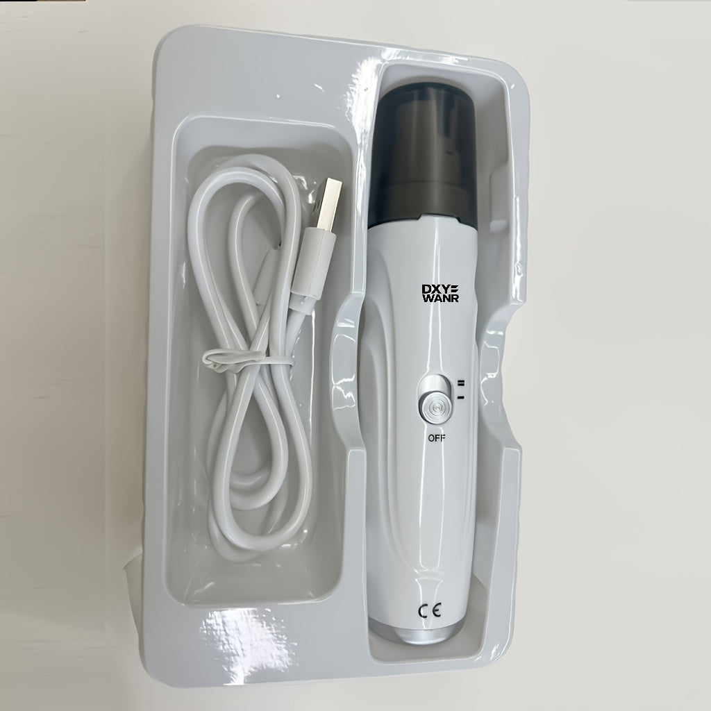 Electric Pet Nail Grinder for Dogs & Cats – Quiet USB Rechargeable Dog Nail Trimmer with 2 Speeds & 3 Port Sizes, Safe Low Noise Claw Grinder Tool