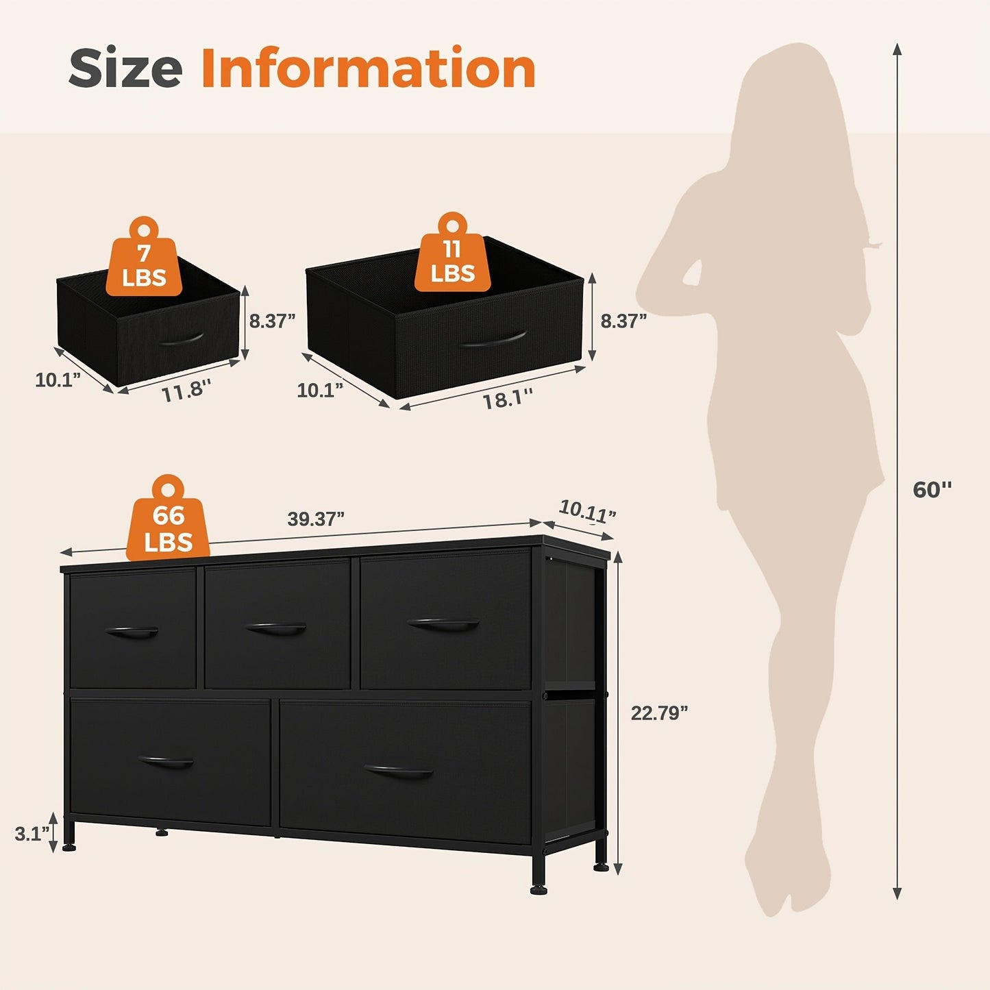 5-Drawer Lateral File Cabinet with Metal Frame & Wooden Top – Industrial Office Storage Organizer, 3 Upper + 2 Lower Drawers, Open Storage, Fits TV up to 45” – Black & Grey