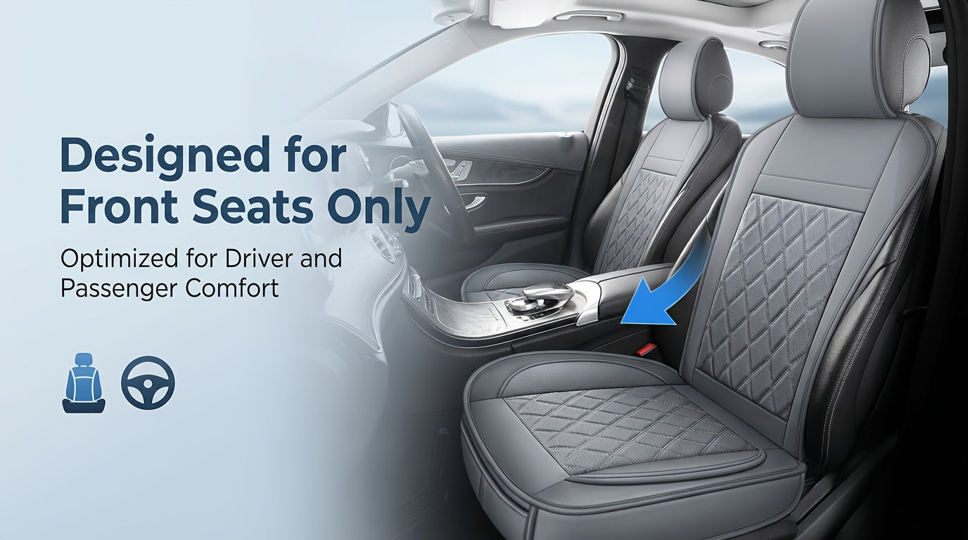Universal Front Car Seat Covers 2-Pack Full Surround High-Back Bucket Seat Protector Anti-Slip Easy Install for Cars SUVs Trucks - Multiple Colors & Styles