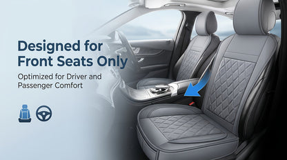 Universal Front Car Seat Covers 2-Pack Full Surround High-Back Bucket Seat Protector Anti-Slip Easy Install for Cars SUVs Trucks - Multiple Colors & Styles
