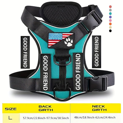 Service Dog Harness Vest with 5 ID Patches – Reflective Adjustable Oxford Vest with Breathable Mesh Lining, Service Dog ID System for Small Medium Large Dogs, Sizes XS-XL, Public & Mobility Aid