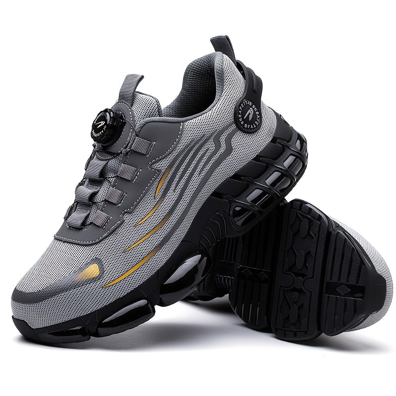 Steel Toe Work Shoes for Men Slip Resistant Safety Boots Breathable Composite Toe Sneakers Abrasion Resistant Construction Work Boots Black Dark Gray US 6-11