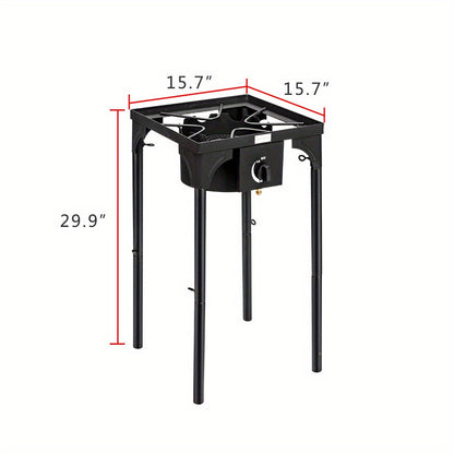 High Pressure Propane Burner Stove 100,000-225,000 BTU - Heavy Duty Cast Iron Outdoor Camp Cooker with Detachable Legs, CSA Listed Regulator, 1 or 3 Burner for Camping, Tailgating & Brewing