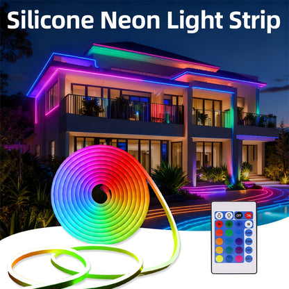 LED Neon Strip Lights with Remote Control – Color Changing RGB Atmosphere Light for Room, TV, Kitchen, Cabinet, Halloween, Christmas & Birthday Party Home Decoration – 3M, Multi-Pack Options