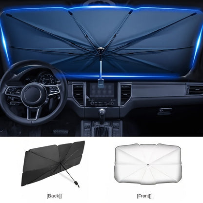 Car Windshield Sunshade Foldable - UV Blocking Heat Insulation Sun Shade for Car Front Window, Portable Summer Car Cooling Accessory Keeps Interior Cool, Easy Fold & Store Design