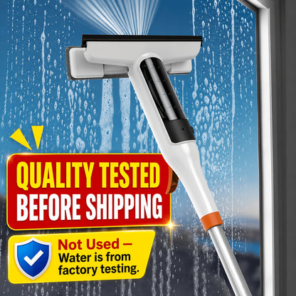 3-in-1 Glass Cleaning Kit with Durable Metal Pole Squeegee and Scraper for High Windows Shower Doors Car Windshields – Streak-Free Home Cleaning Tool