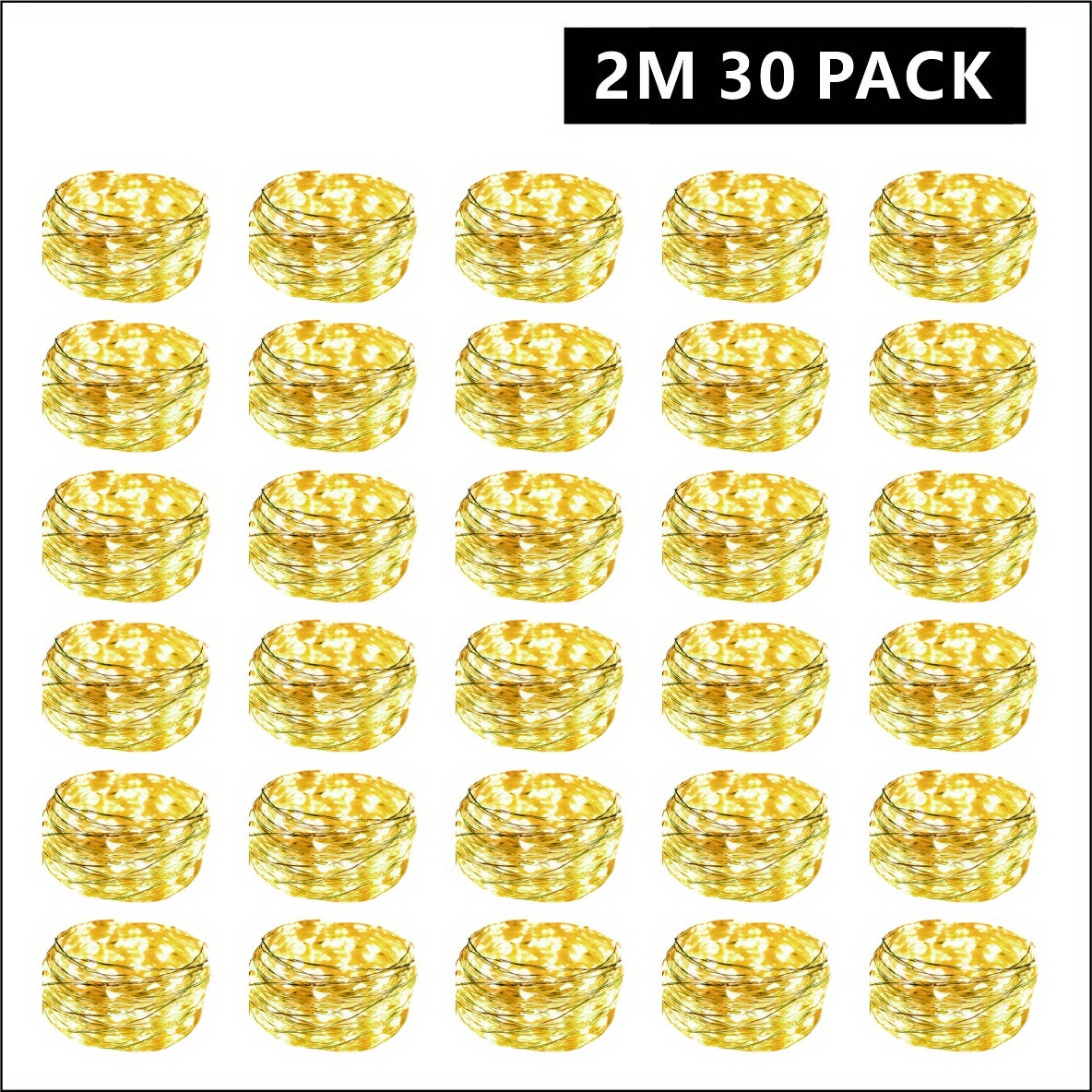 30-Pack LED Fairy Lights Battery Operated with Silver Wire – 6.5ft 20 LED Firefly Starry String Lights, Batteries Included, Perfect for DIY Wedding, Bedroom, Party, Patio, Christmas & Valentine's Day Decor