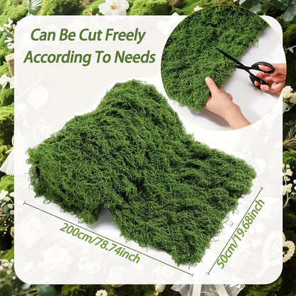 Artificial Moss Carpet Roll 19.68×78.74 Inch – Fake Moss Mat for Wall, Garden, Wedding, Roof & Indoor Outdoor Decoration, Cuttable & Easy to Maintain