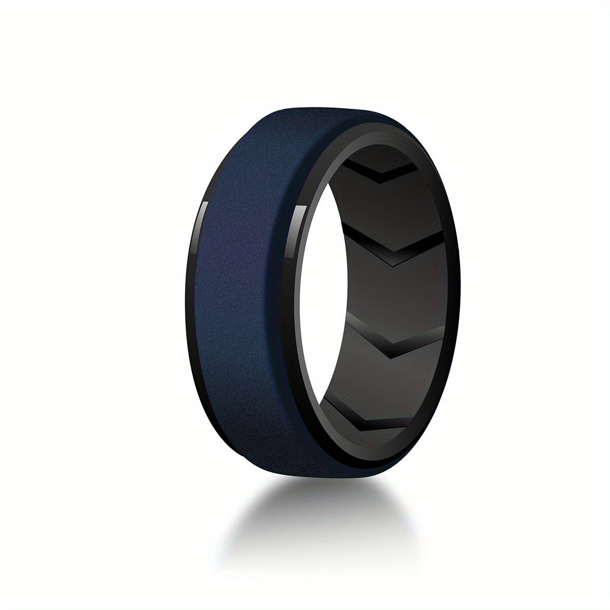 Silicone Wedding Rings for Men 7 Pack - 8mm Wide Breathable Step Edge Sport Bands, Flexible Workout Fitness Ring Set, Durable Multi-Color Active Lifestyle Jewelry, Sizes 7-15