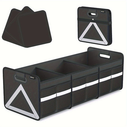 Car Trunk Organizer Heavy Duty Foldable with Multi-Pocket Storage & Reflective Stripe – Collapsible Space Saver for Car, SUV & Minivan – Secure Zipper Closure – Velora