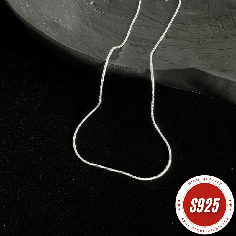925 Sterling Silver Snake Chain Necklace 1mm – Hypoallergenic Tarnish-Resistant Layering Necklace for Women & Men, Classic Minimalist Design, Perfect Gift for Christmas, Valentine's Day & Anniversaries