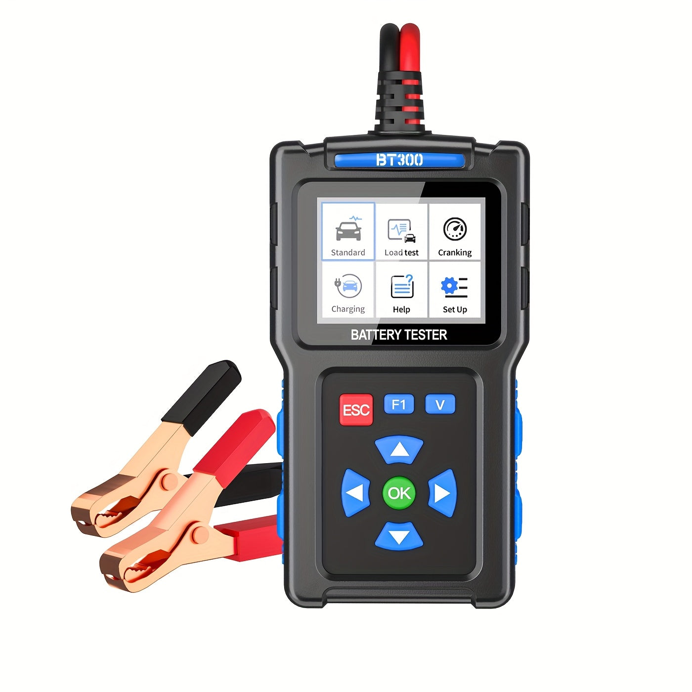 Car Battery Load Tester 12V 24V BT300 - 20-2000 CCA Digital Automotive Battery & Alternator Analyzer, Cranking Charging System Tester for Cars Trucks Motorcycles SUV Marine AGM Gel Lead-Acid