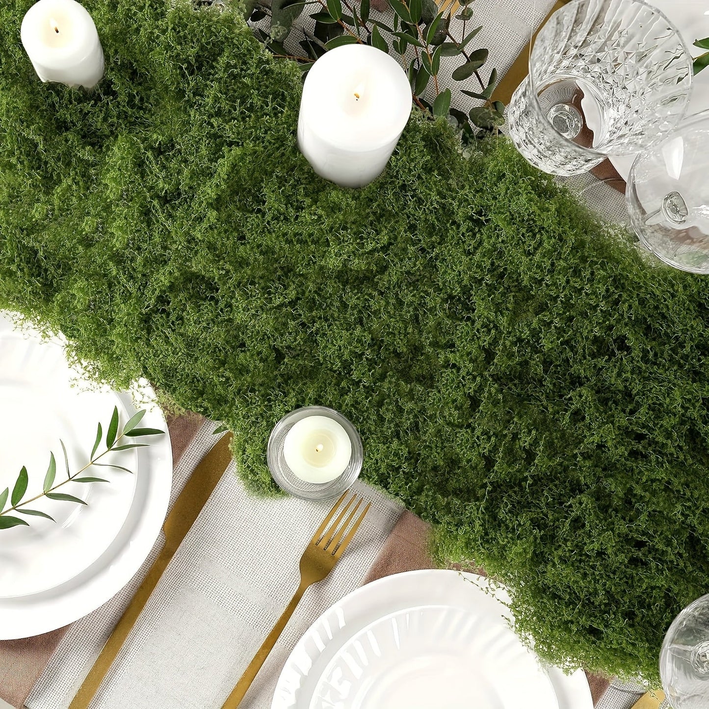 Artificial Moss Carpet Roll 19.68×78.74 Inch – Fake Moss Mat for Wall, Garden, Wedding, Roof & Indoor Outdoor Decoration, Cuttable & Easy to Maintain