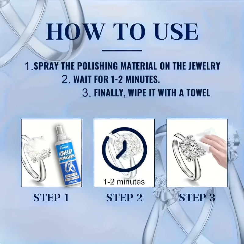 Jewelry Polish and Oxidation Remover 1.86oz with Sponge – Restores Luster on Gold Silver Bracelets Necklaces Rings and All Metal Jewelry Surfaces – Brightening Cleaner and Metal Polish