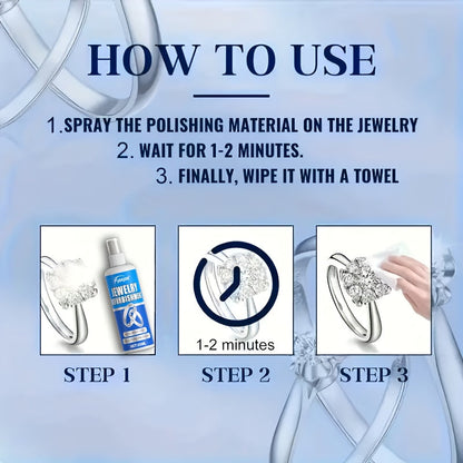 Jewelry Polish and Oxidation Remover 1.86oz with Sponge – Restores Luster on Gold Silver Bracelets Necklaces Rings and All Metal Jewelry Surfaces – Brightening Cleaner and Metal Polish