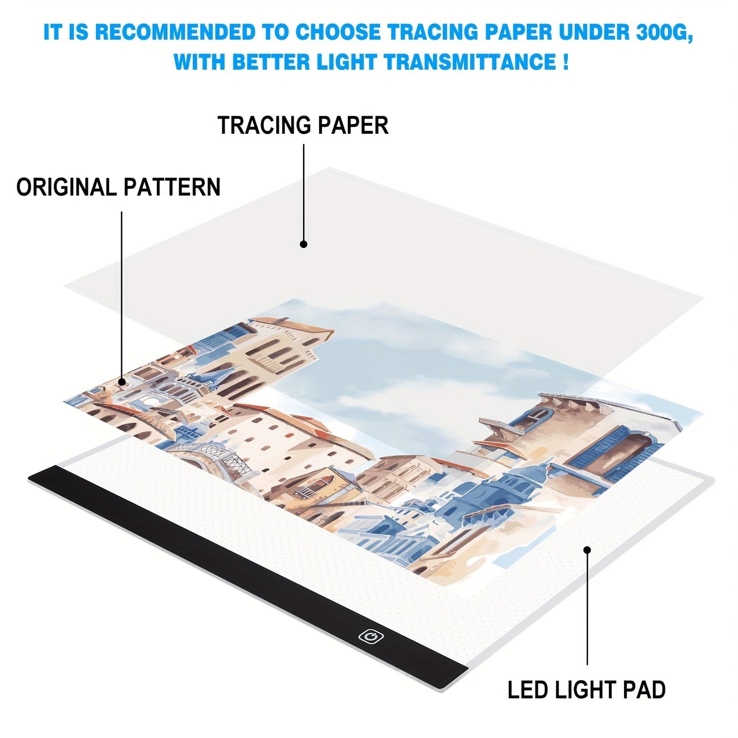 A2 LED Light Box Tracing Board – Dimmable Touch Control Ultra-Thin Light Pad for Diamond Painting, Sketching, Animation, Tattoo Transfer & Streaming, USB Powered, Eye-Care LEDs, Mac/PC Compatible | Velora
