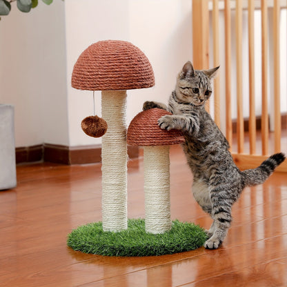 Cat Tree Tower Multi-Tier Sisal Scratching Post with Hanging Toys for Indoor Cats, Sturdy Cat Climbing Tower Activity Center for Energetic Cats, Available in Grey and Black