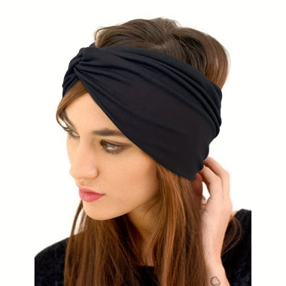 20 Pack Wide Moisture-Wicking Headbands for Women and Men Elastic Sweatband for Yoga Running Cycling Fitness Basketball Bohemian Solid Color Hair Accessories